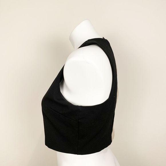 Forever 21 Black Zipper Back Crop Top - Picture 2 of 6